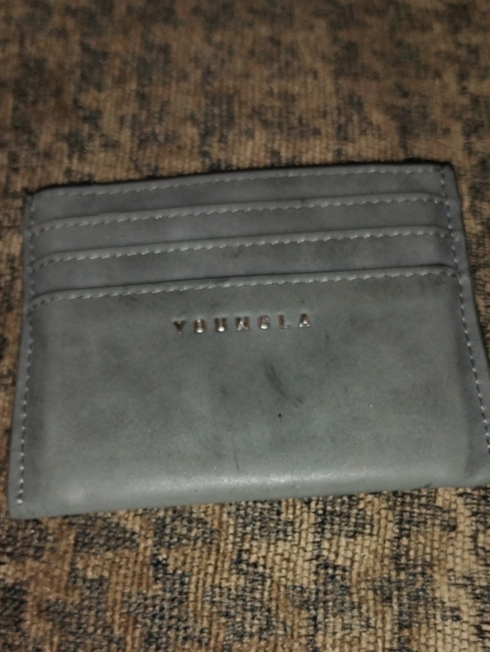 YoungLA Slate Gray Leather Slim Card & Key Slot